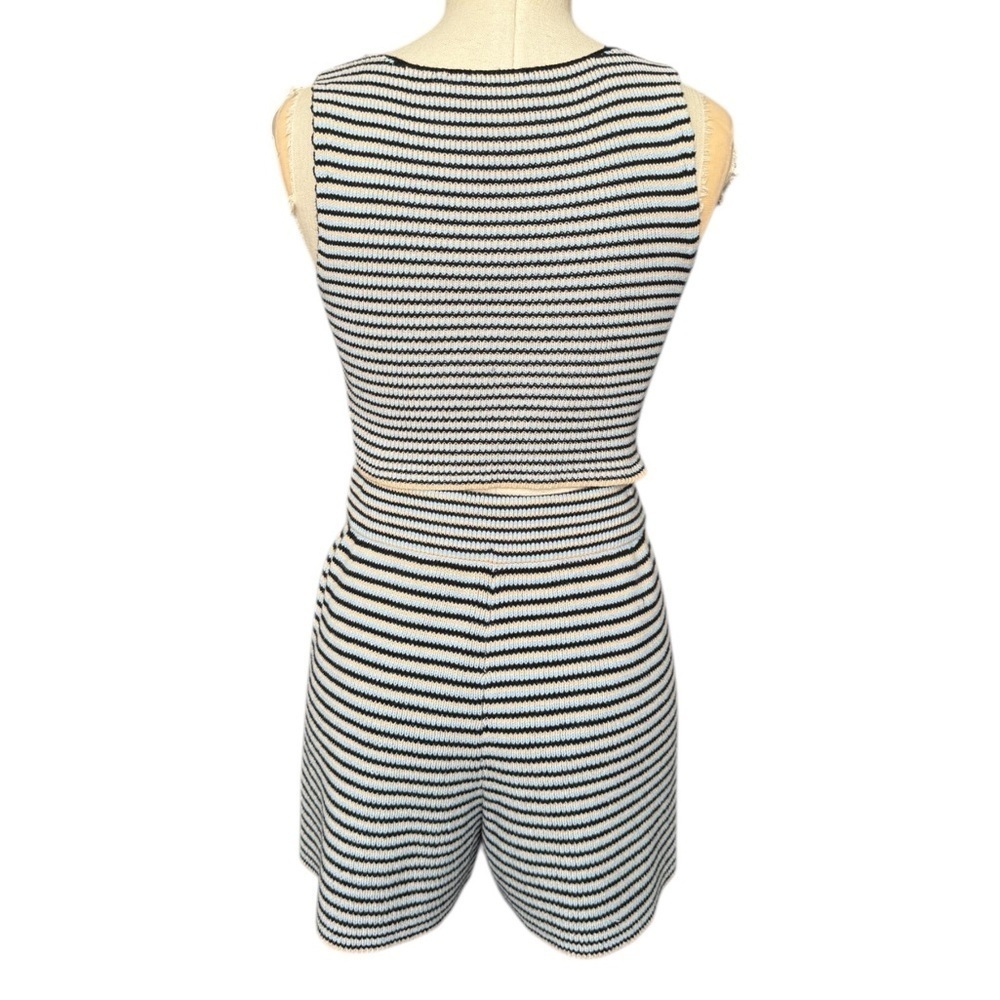 A.L.C. Greyson Stripe Rib-Knit Crop Top &  Billie Short 2pc Set Small - Picture 10 of 13